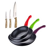 thumbnail of BERGNER - Set di 3 Padelle Ø18/Ø22/Ø26 cm Jolie Alluminio Forgiato Adatte per Induzione con Set di 3 coltelli in acciaio inossidabile