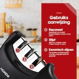 thumbnail of HGMD Luxe Messenslijper - 3 Standen - Zwart - Antislip - Scharenslijper - Messen slijper - Knife sharpener