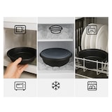 thumbnail of MONOUSO - Tarrina de Plástico PP Negro 1000ml Ø23cm (150 Uds)