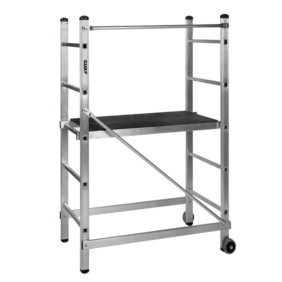 Echafaudage roulant Hauteur 3m - Échelle Échafaudage de Travail Aluminium Charge 120Kg - Travaux Bricolage Chantier Jardin VITO