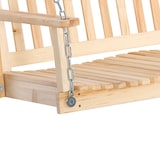 thumbnail of Outsunny banco columpio de madera de 2 plazas con reposabrazos cadenas ajustables y diseño listones carga 200 kg para jardín 117x69x60 cm natural