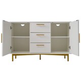 thumbnail of Merax Kommode, Weiß Türkommoden mit Schubkasten, Verstellbare Ablage, für Wohnzimmer Schlafzimmer, Weiß-H75/B120/T40 cm