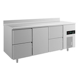 thumbnail of Gastro Edelstahl Kühltisch 1 Tür(mittig) 4 Schubladen Aufkantung, 1865x700x850mm -2/+8°C 474L