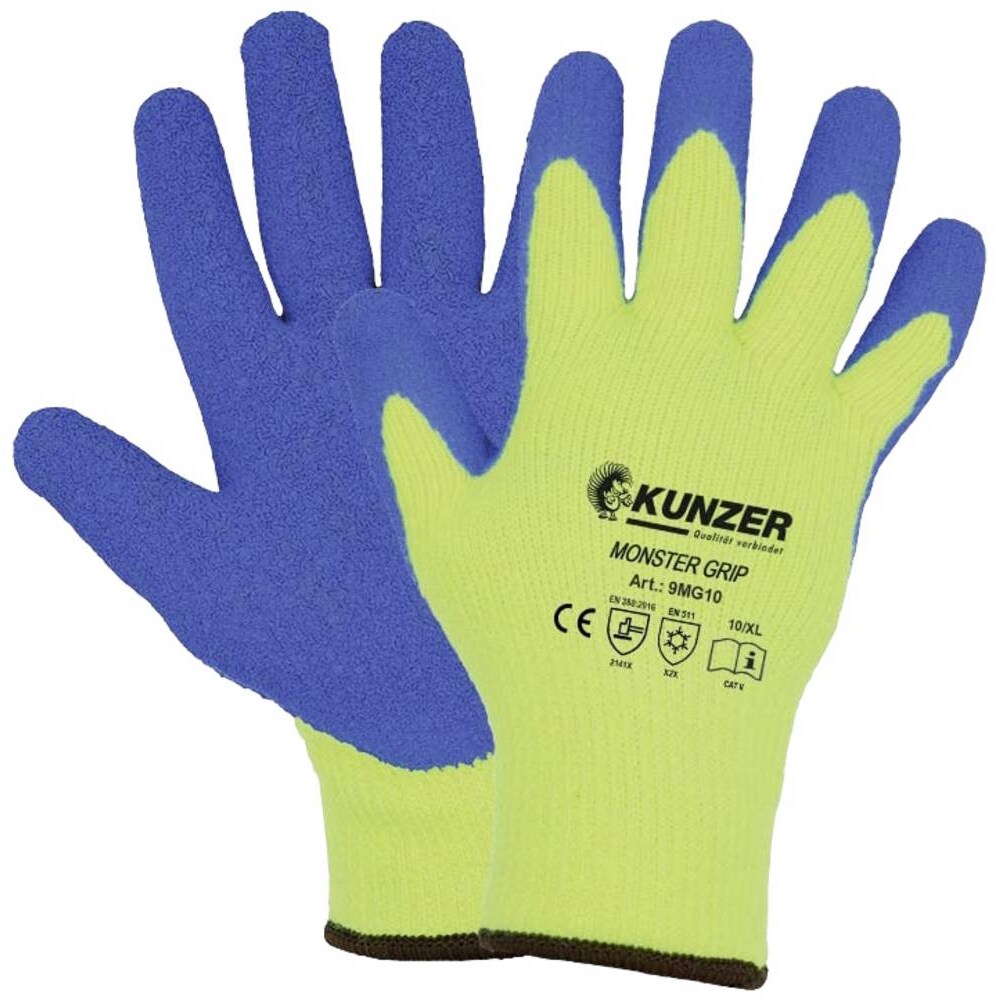Kunzer  9MG09 Latex Arbeitshandschuh Größe (Handschuhe): 9, L EN 388:2016, EN 511  1 Paar