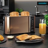 thumbnail of Arendo Toaster für 4 Scheiben, 1500W, Langschlitz, Brötchenaufsatz, Wärmeisoliert, Display, Kupfer