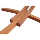 thumbnail of Amaca HWC-J47, altalena sospesa fino a 200 kg tettuccio parasole MVG struttura in legno 420 cm 2 persone ~ marrone, bianco panna