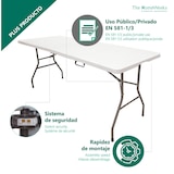 thumbnail of Mesa Plegable Normativa de Uso Público 180x70x74 cm – Portátil, Tablero HDPE 3,5 cm 6-8 Adultos, Multiusos Jardín / Catering The HomeWeeks