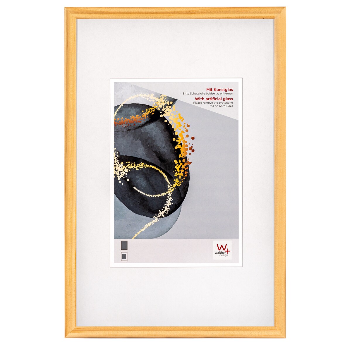 Select Houten lijst kunstglas, 13x18 cm, BRUIN