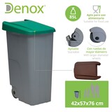 thumbnail of Denox - Recycleset van 2 gesloten plastic afvalcontainers, totale capaciteit van 170 liter, in groen en geel