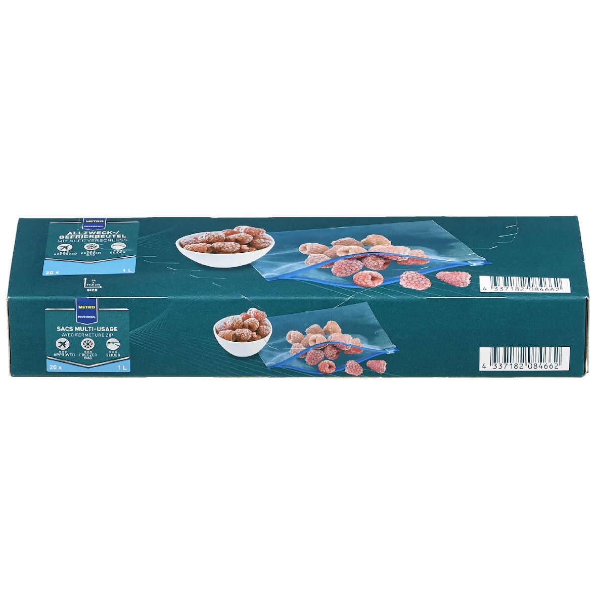 METRO Professional Bolsas de congelación, 17.5 x 24 cm, 1 L, con cierre hermético, 20 unidades