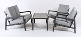 thumbnail of Conjunto sofás jardín, Aluminio reforzado color antracita, Sofá 2 plazas y 2 sillones y Mesita café, 4 plazas, Cojines color gris