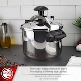 thumbnail of Magefesa Inoxtar - Olla Express Tradicional de 6L, Acero Inoxidable 18/10, Inducción, Cocina Sana, Pomo Rotatorio, Fondo Termo-Difusor de 5 Capas