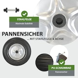 thumbnail of Schubkarrenrad  Vollgummi Pannensicher 4.80/4.00-8 mit Achse PU Stahlfelge schwarz 200kg Tragkraft