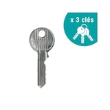 thumbnail of Verrou double entrée Mirage 6 pour porte d'entrée, cyl. 45mm, tringle 2 pts en acier, haut, droit, 3 clés, bronze - THIRARD