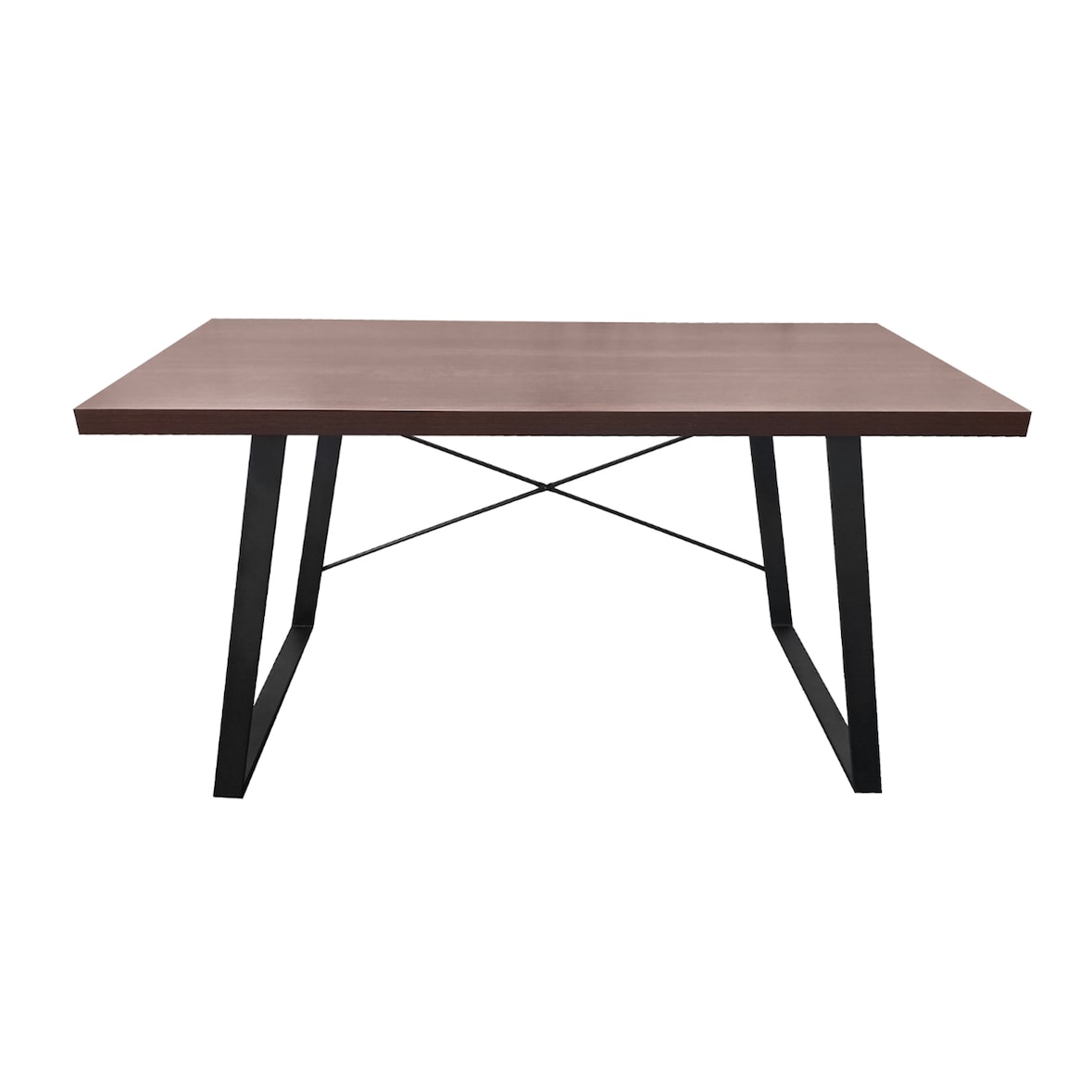 SVITA Industrial Schreibtisch Nussbaum-Optik mit schwarzen Metall-Beinen