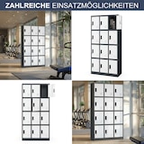 thumbnail of Schließfachschrank Spind BERN - 12 Fächer, Etikettenhalter | Wertfachschrank Umkleideschrank Metall Kleiderspind, 185x90x40cm Anthrazit-Weiß
