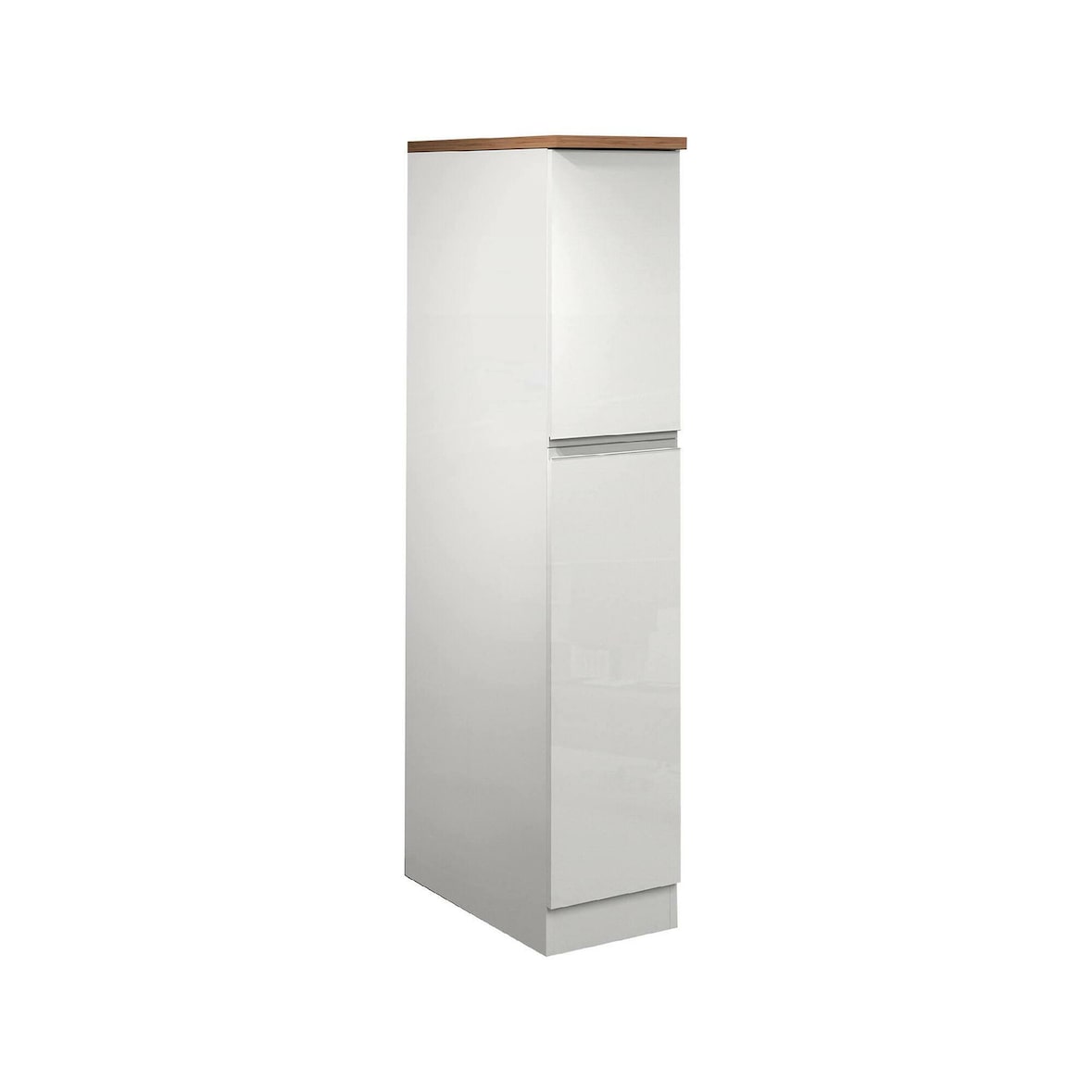 Dmora Dispensa da cucina Dcasiragh, Armadio multiuso, Mobile per cucinotto, Portafrigo multifunzione, 30x60h165 cm, Bianco lucido e Rovere