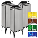 thumbnail of Well Home - 3 Intelligente Mülltonnen à 60L, grau, 35,5x26x95,5cm mit magnetischen Etiketten