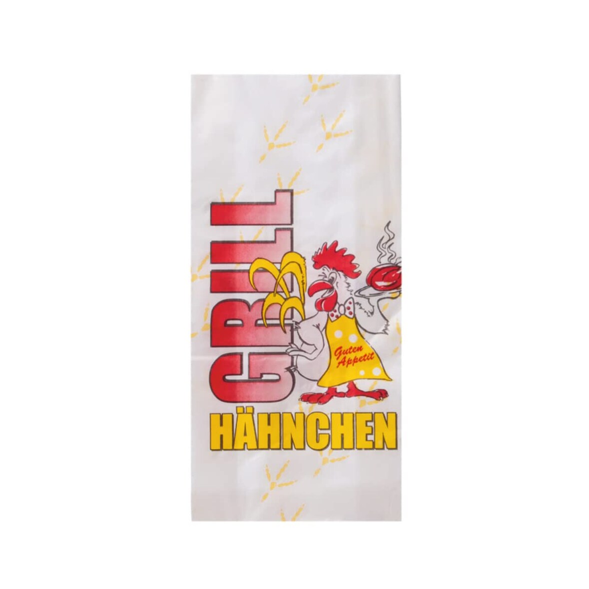500 Stück Hähnchenbeutel PE mit Motiv "Gockel" 1/1 Grillhähnchen 2-lagig 130x80x270mm