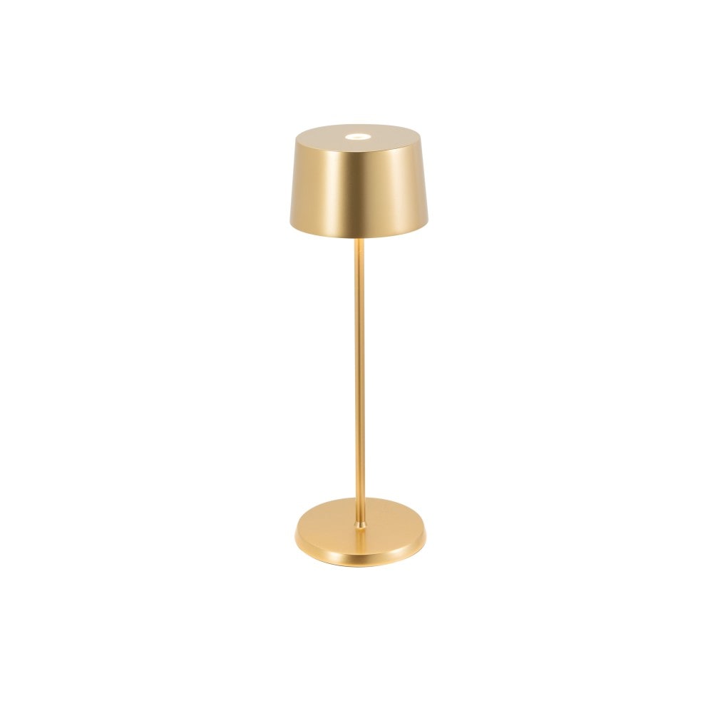 Candeeiro de mesa LED Zafferano Olivia Pro, ouro amarelo, recarregável e regulável - 2200-2700-3000K, 9 horas na potência máxima