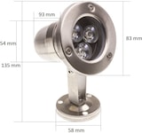 thumbnail of efectoLED Foco Sumergible LED 3W Superficie 12V DC Inox Blanco Cálido 3000K