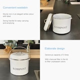 thumbnail of Intirilife Komposteimer Biomülleimer aus Eisen für die Küche - 21.5 x 19 x 20.5 cm - 3 Liter Behälter für Müll Bioabfall Kompost inkl. 2 Kohlefilter