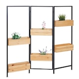 thumbnail of Raumteiler mit Pflanzkasten HWC-L32, Blumenkasten Raumtrenner, Holz-Stahl 116x118cm ~ Gestell schwarz, naturfarben