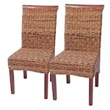 thumbnail of Décoshop26 - Lot de 2 chaises de salle à manger en banane tresse design rustique 04_0000195