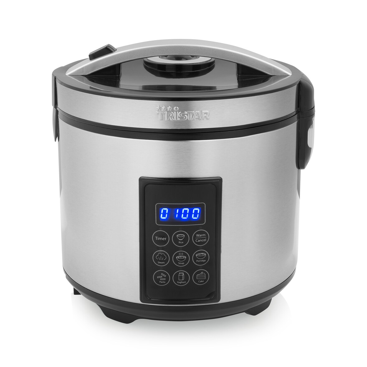 TRISTAR Arrocera digital y Multicooker 2.2 L, Protección contra ebullición en seco, 7 Funciones preprogramadas, Pantalla LCD, 900 W