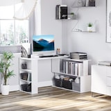 thumbnail of Scrivania Angolare con 5 Ripiani, Girevole 360° Bianca