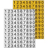 thumbnail of Klebezahlen, 0-9, schwarz/weiß oder schwarz/gelb - 1 Bund = 100 Ziffern - 270x186 mm Folie selbstklebend