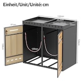 thumbnail of Merax Mülltonnenbox für 4x 240L Tonnen, mit Pflanzdach, 264 x 80 x 124 cm, verzinkter Stahl, Grau