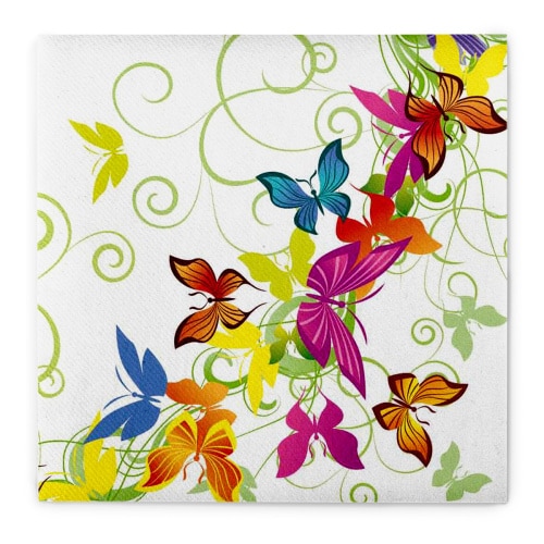 Sovie HOME Serviette Papillon aus Linclass® Airlaid 40 x 40 cm, 12 Stück - Frühling Sommer Schmetterling
