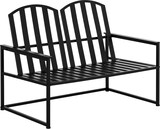 thumbnail of Outsunny Banco de Jardín Metal 2 Plazas Respaldo y Reposabrazos Carga 220kg 108x63x80,5cm