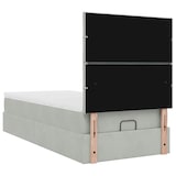 thumbnail of vidaXL Ottoman-Bett mit Matratzen & LEDs Hellgrau 90x190 cm Samt