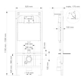 thumbnail of Hänge Wand WC mit Spülkasten, Vorwandelement, Schallschutz und Betätigungsplatte Komplett-Set