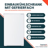 thumbnail of homeX CFB1181E Einbaukühlschrank mit Gefrierfach, 88cm Nische - 118 Liter, Schlepptürtechnik, LED-Beleuchtung, 37 dB