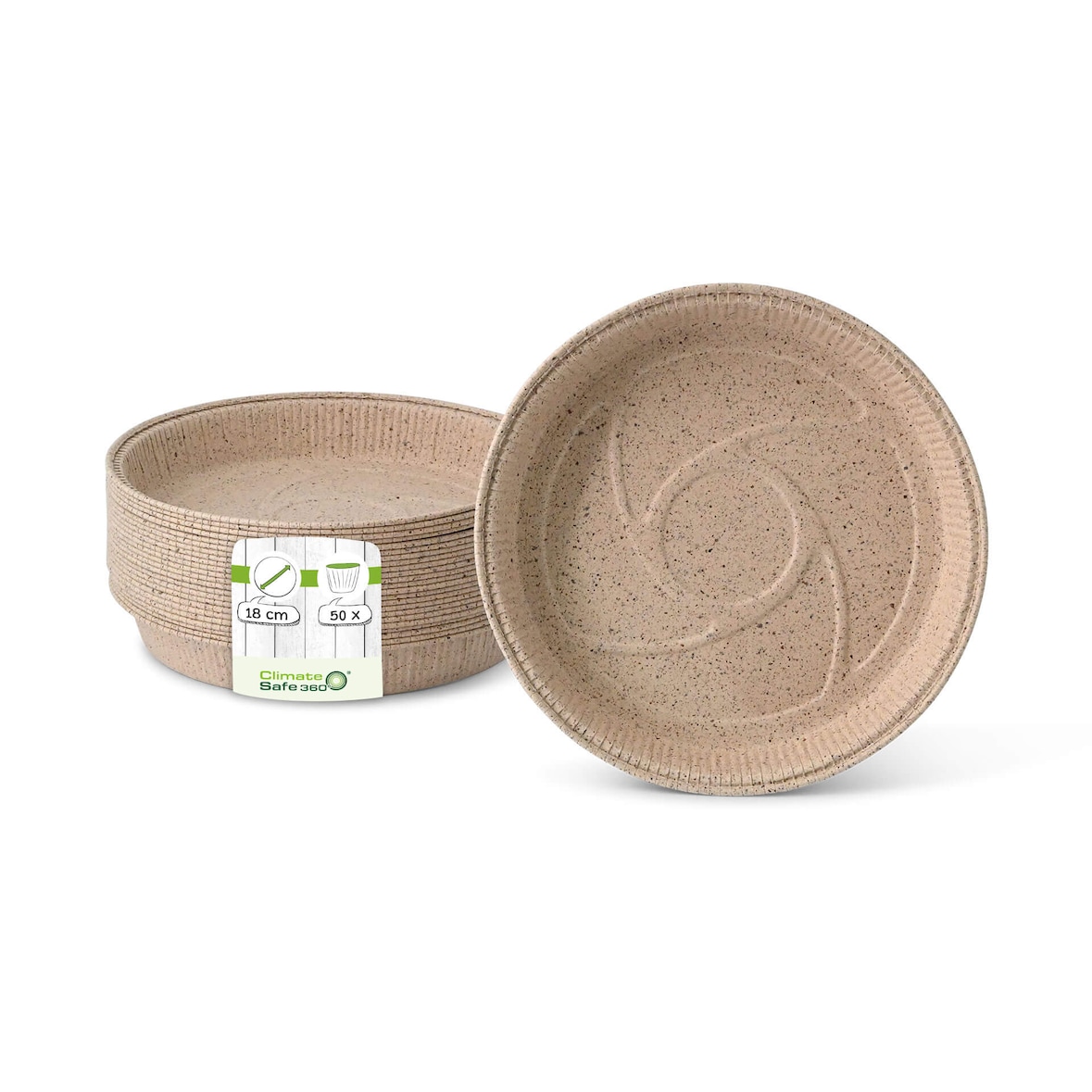 greenbox - Kakaopapier-Backformen ∅ 18 cm, rund, braun, 50 St.