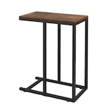 thumbnail of COSTWAY Tavolino a forma di C, tavolino da divano con struttura in metallo, tavolino da caffè, tavolino per laptop, 45,5 x 25,5 x 64 cm (marrone)