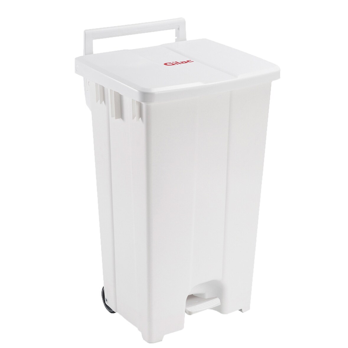GILAC Collecteur à pédale 2 roues + couvercle - 100 L - Blanc G614421