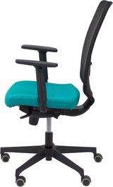 thumbnail of Ossa Negra Silla  y  Respaldo de malla en color negro y asiento tapizado en tejido BALI color verde claro