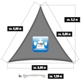 thumbnail of 6x6x6 Zonnezeil Driehoek - Waterdicht Tuinzeil Schaduwdoek Patio Luifel Terras Balkon Tuinluifel