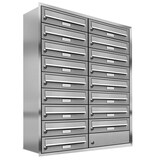 thumbnail of AL Briefkastensysteme 17 Fächer Premium Edelstahl Unterputz Briefkasten Anlage für Post A4, modern, robust, wetterfest, Artikelnummer: 132T17U2