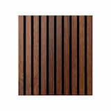 thumbnail of Panel decorativo de lamas de madera, láminas de MDF y fieltro PET, juego de 12 piezas 60x60, revestimiento de pared fonoabsorbente, color nogal claro