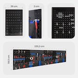 thumbnail of AREBOS Muro Utensili Parete dell'officina Parete Metallica Perforata 34 Parti blu