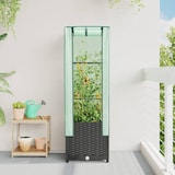 thumbnail of vidaXL Hochbeet mit Gewächshaus-Aufsatz Rattan-Optik 40x40x139 cm
