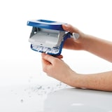 thumbnail of Locher E 216, rot/grau, Stanzleistung: 16 Blatt, Metallunterteil und Kunststoffoberteil, mit Anschlagschiene