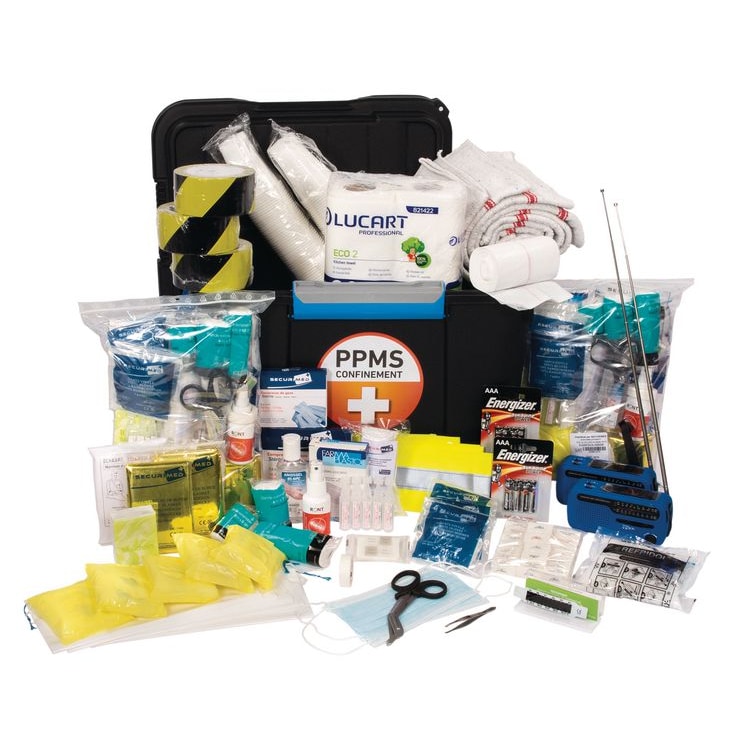 Mallette de secours confinement PPMS 150 personnes