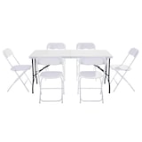 thumbnail of Mesa de 162 cm y 6 sillas plegables - Oviala