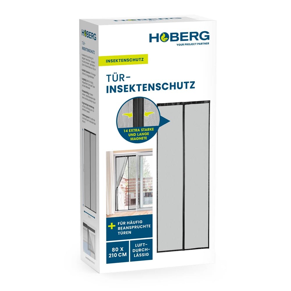 Hoberg Tür-Insektenschutz - 80 x 210 cm - Schwarz